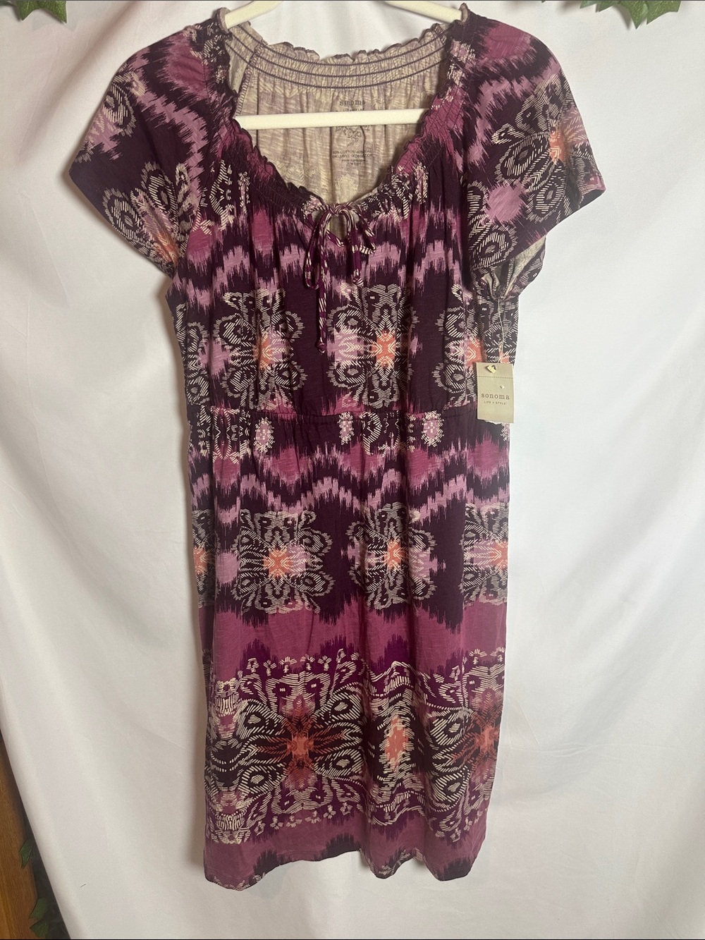 Sonoma Purple Floral Print Midi Dress